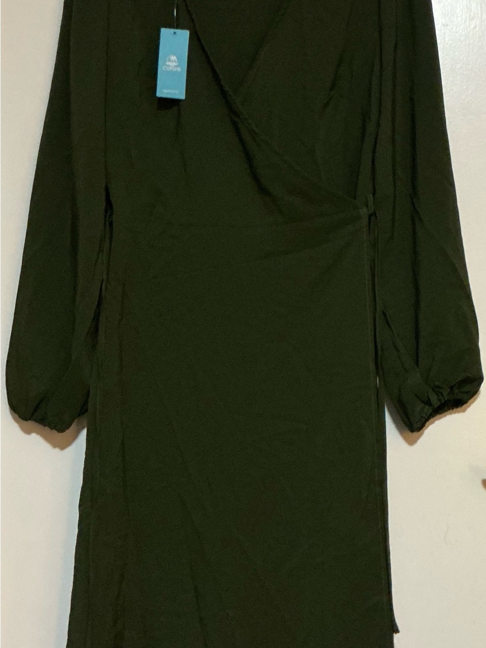Cupshe Olive Green Wrap Swim Coverup Dress